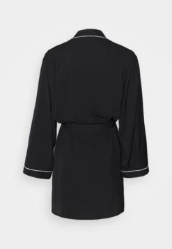 Anna Field Amanda Satin Dressing Gown - Peignoir - Black -Anna Field Boutique 02d6ba585165492c8f07ab44f0a3d177