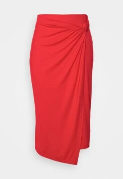 Anna Field Front Knot Midi Skirt - Jupe Crayon - Red -Anna Field Boutique 0ab85f809b7e4081986dbd9b6f8d2ea7