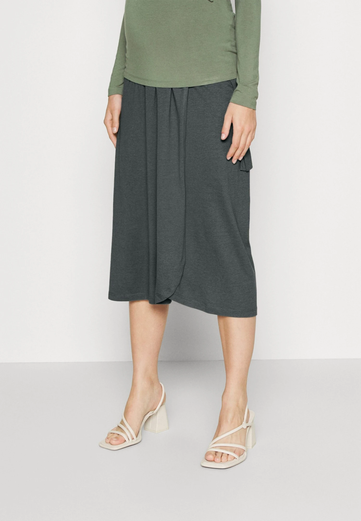 Maternity Basic Midi Skirt - Jupe Crayon - Light Green 3 Maternity Basic Midi Skirt - Jupe Crayon - Light Green