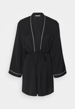 Anna Field Amanda Satin Dressing Gown - Peignoir - Black -Anna Field Boutique 8d83c445099f4342aabc07d1ce2caede