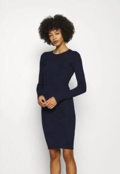 Anna Field Crew Ausschnitt Ripp Top Bodycon Mini Strickkleid - Robe Fourreau - Dark Blue