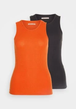 Anna Field 2 Pack - Débardeur - Orange/Black -Anna Field Boutique f5fc0567d74c4e4e83f58eff959618bf